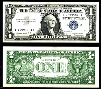 США 1 доллар 1957 Pick 419 бумага 2119-32-1-1