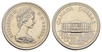 Канада 1 доллар 1973 100 лет со дня присоединения провинции остров Принца Эдуарда (1873-1973) KM 82 никель UNC 4565-1041