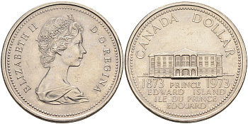 Канада 1 доллар 1973 100 лет со дня присоединения провинции остров Принца Эдуарда (1873-1973) KM 82 никель    4578-213