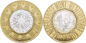 Австрия 5 евро 2006 250 лет со дня рождения Вольфганга Амадея Моцарта, Зальцбургский кафедральный собор KM 3131 серебро UNC 06-242-34