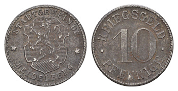 Гейдельберг 10 пфеннигов ND (1919-1920) Funck 203.3, Men05 11175.1 железо 54-165