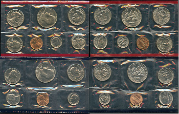 США официальные наборы из 13 монет 1981 D, S, Джон Кеннеди, Сьюзен Энтони KM MS 144   UNC  8-2-03-31