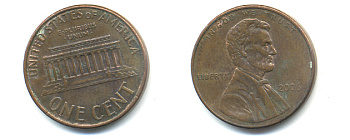 США 1 ЦЕНТ 2006 ЛИНКОЛЬН KM 201b цинк плакированный медью 86-469