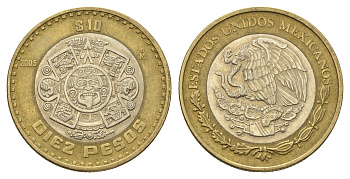 Мексика 10 песо 2005 KM 616 биметалл 4675-321