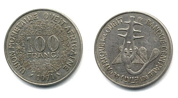 ЗАПАДНО-АФРИКАНСКИЕ ШТАТЫ 100 ФРАНКОВ 1971 25-1835