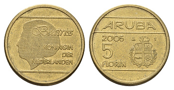 Аруба 5 флорин 2005 KM 38 алюминиевая бронза 86-627