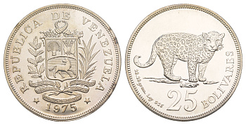 Венесуэла 25 боливаров 1975 Международный союз охраны природы и природных ресурсов Y 46 серебро BU 413-3844