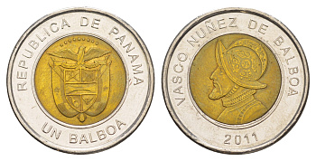 Панама 1 бальбоа 2011 KM 141 биметалл UNC 4642-735