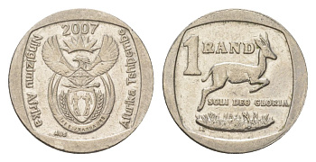 ЮАР 1 ранд 2007 KM 344 медь плакированная никелем 4627-461