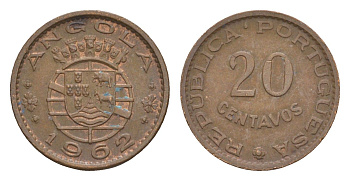 Ангола 20 сентаво 1962 KM 78 бронза 4655-833