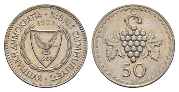 Кипр 50 милей 1973 KM 41 медно-никель UNC 4652-413