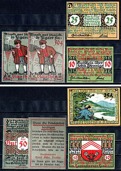 Флото (Пруссия, Вестфалия) набор из 4 нотгельдов ND редкая банкнота 50 пфеннигов N#219010 2193-34-1-1