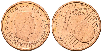 Люксембург 1 евроцент 2002 Великий Герцог Анри KM 75 сталь плакированная медью 4147-763