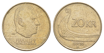 Норвегия 20 крон 1995 KM 453 никель латунь 4633-744