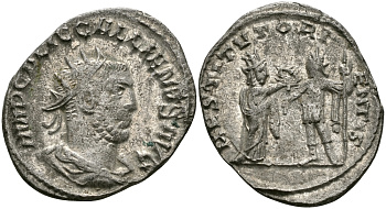 Римская Империя антониниан 255 - 256 Галлиен RESTITVT ORIENTIS Антиохия Good Very fine RIC 448 биллон, серебрение 1073-10-63