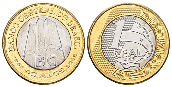Бразилия 1 реал 2005 KM 668 биметалл UNC 4654-814