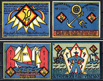 Фегезак (Бремен) набор из 2 нотгельдов 1921 2193-36-2-1