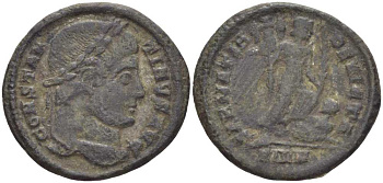 Римская Империя нуммий 324 Константин I Великий, SARMATIA DEVICTA, Сирмий, (степень редкости С3) RIC 48 биллон 1073-17-86