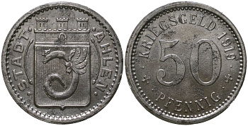 Ален (Пруссия, Вестфалия) 50 пфеннингов 1919 Funck 6.7, Men05 181.21, Men18 272.21 железо 4525-724