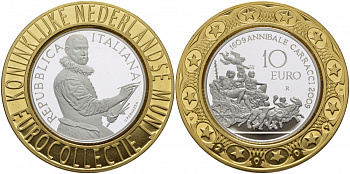 Италия 10 евро 2009 400 лет со дня смерти Аннибале Карраччи, евроколлекция Нидерландского монетного двора KM 318 серебро PROOF 05-141-21