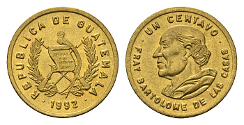 Гватемала 1 сентаво 1992 KM 275 латунь UNC 4649-256