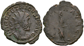 Римская Империя, императоры в Галлии антониниан 272 - 273 Тетрик, IMP TETRICVS P F AVG, бюст императора / LAETITIA AVGG, Летиция, персонификация Веселья RIC 87 биллон 1073-19-83