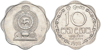 Цейлон 10 центов 1978 KM 140 a алюминий 4586-341