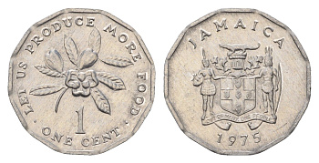 Ямайка 1 цент 1975 KM 64 алюминий UNC 4114-1033