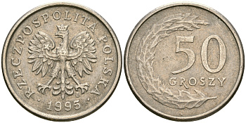 Польша 50 грошей 1995 MW KM 281 медно-никель 4364-1711