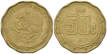 Мексика 50 сентаво 1998 M KM 549 алюминиевая бронза 4595-1246