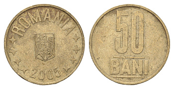 Румыния 50 бань (бани) 2005 KM 192 никель латунь 4700-1243