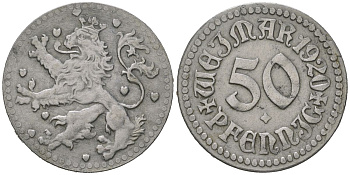 Веймар (Саксен-Веймар-Эйзенах) 50 пфеннигов 1920 Funck 586.6, Men05 26303.7, Men18 33100.7 железо 4591-212 