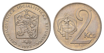 Чехословакия 2 кроны 1973 KM 75 медно-никель UNC 4678-644