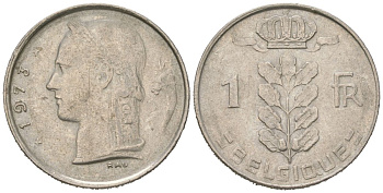 Бельгия 1 франк 1973 Belgique, Бодуэн I (1951-1993) KM 142 медно-никель 4617-1132