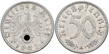 Германия 50 рейхспфеннигов 1941 А KM 96, J. 372 алюминий 92-755