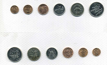 ИСЛАНДИЯ НАБОР ИЗ 6 МОНЕТ 1981-1996 В ЗАПАЙКЕ UNC 4294-1-2