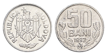 Молдавия (Молдова) 50 бань (бани) 1993 год-тип KM 4 алюминий UNC 75-1348