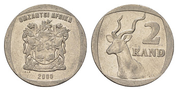 ЮАР 2 ранда 2000 KM 165 медь плакированная никелем 4626-1217