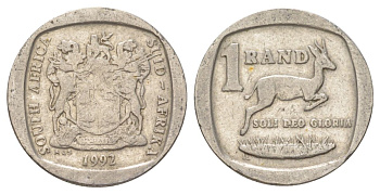 ЮАР 1 ранд 1992 KM 138 медь плакированная никелем 4627-241