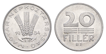 Венгрия 20 филлеров 1984 BP KM 573 алюминий 4658-612
