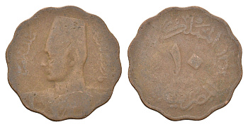 Египет 10 миллим 1938 KM 361 бронза 4673-346