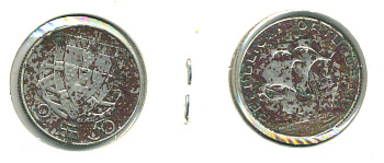 ПОРТУГАЛИЯ 2,5 ЭСКУДО 1933 ПАРУСНИК KM 580 серебро 4455-432