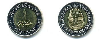 Египет 1 фунт 2008 сфинкс KM 940 a биметалл UNC 83-1753