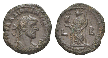 Римская Империя, Провинция Египет тетрадрахма 285-286 Диоклетиан, бюст императора/персонификация Александрии с головой Сераписа, Александрия, (из старой нидерландской коллекции) Dattari 5622 биллон 1100-9-35