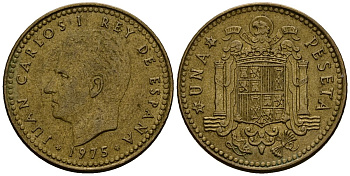 Испания 1 песета 1975 Хуан Карлос I (1975-2014) KM 806 алюминиевая бронза 4176-327