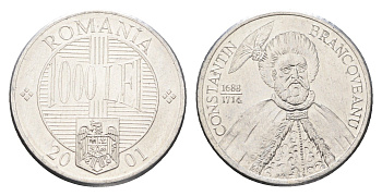 Румыния 1000 лей 2001 Константин Брынковяну (1654-1714) KM 153 алюминий UNC 4662-245