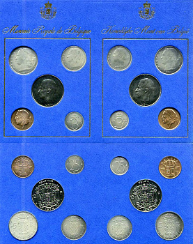 Бельгия официальный набор из 10 монет 1975 в буклете UNC 1181-1-10