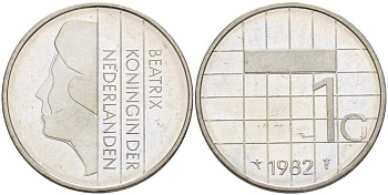 Нидерланды 1 гульден 1982 Беатрикс (1980-2013) KM 205 никель 213-936