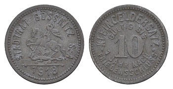 Гесниц 10 пфеннигов 1918 Funck 164.2, Men18 11583.2 цинк 4636-757