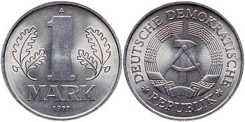 ГДР 1 МАРКА 1977 А KM 35.2 алюминий UNC 1523-214